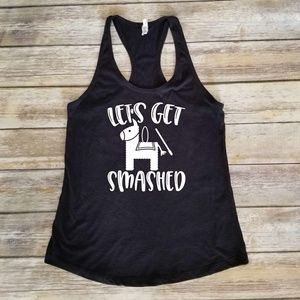 🌮 Let's Get Smashed Pinata ladies black tank top